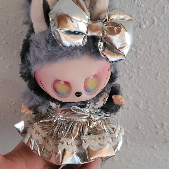Labubu Silver metallic dress and bow outfit 2 pc no doll - Picture 3 of 10